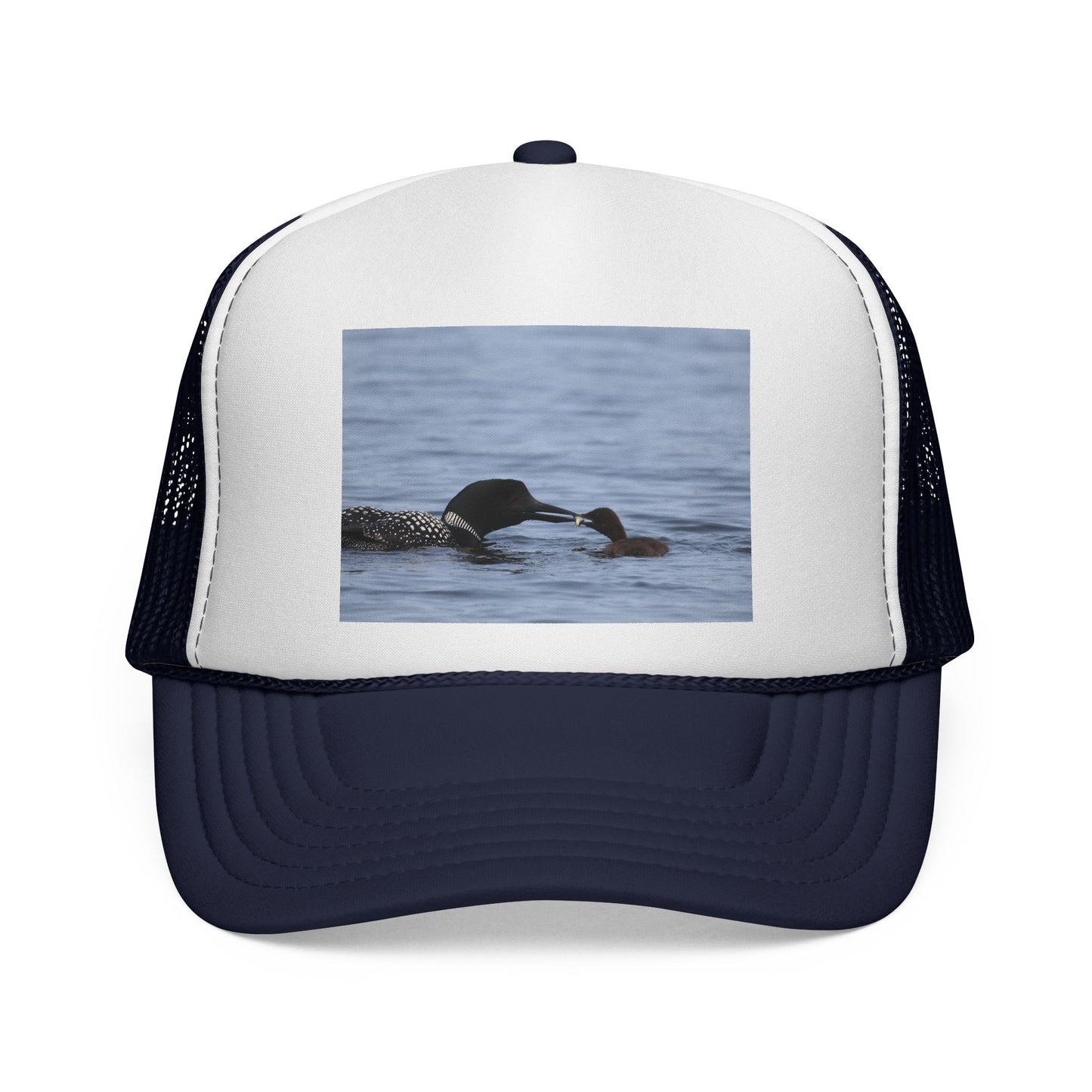 Loon & Chick Nature Trucker Hat — Wildlife Bird Watching Cap