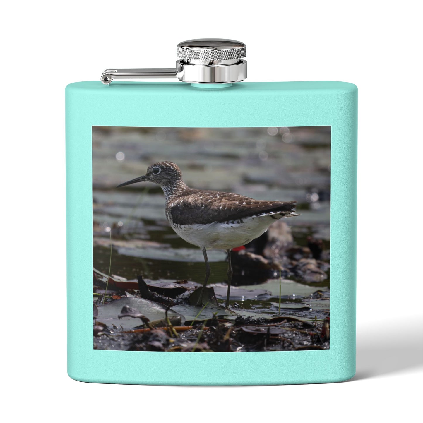 6oz Stainless Steel Flask – Sandpiper Wildlife Photo Hip Flask for Birdwatchers