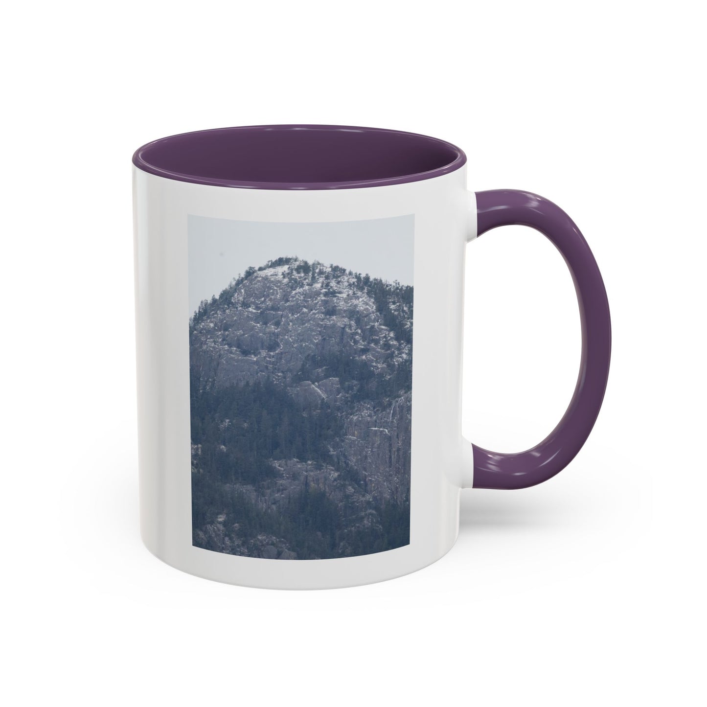 Mountain Peak Accent Coffee Mug – Snowy Forest Photo 11oz/15oz