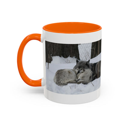 Wolf Pair Accent Coffee Mug – Winter Wildlife Photo Mug (11/15 oz)