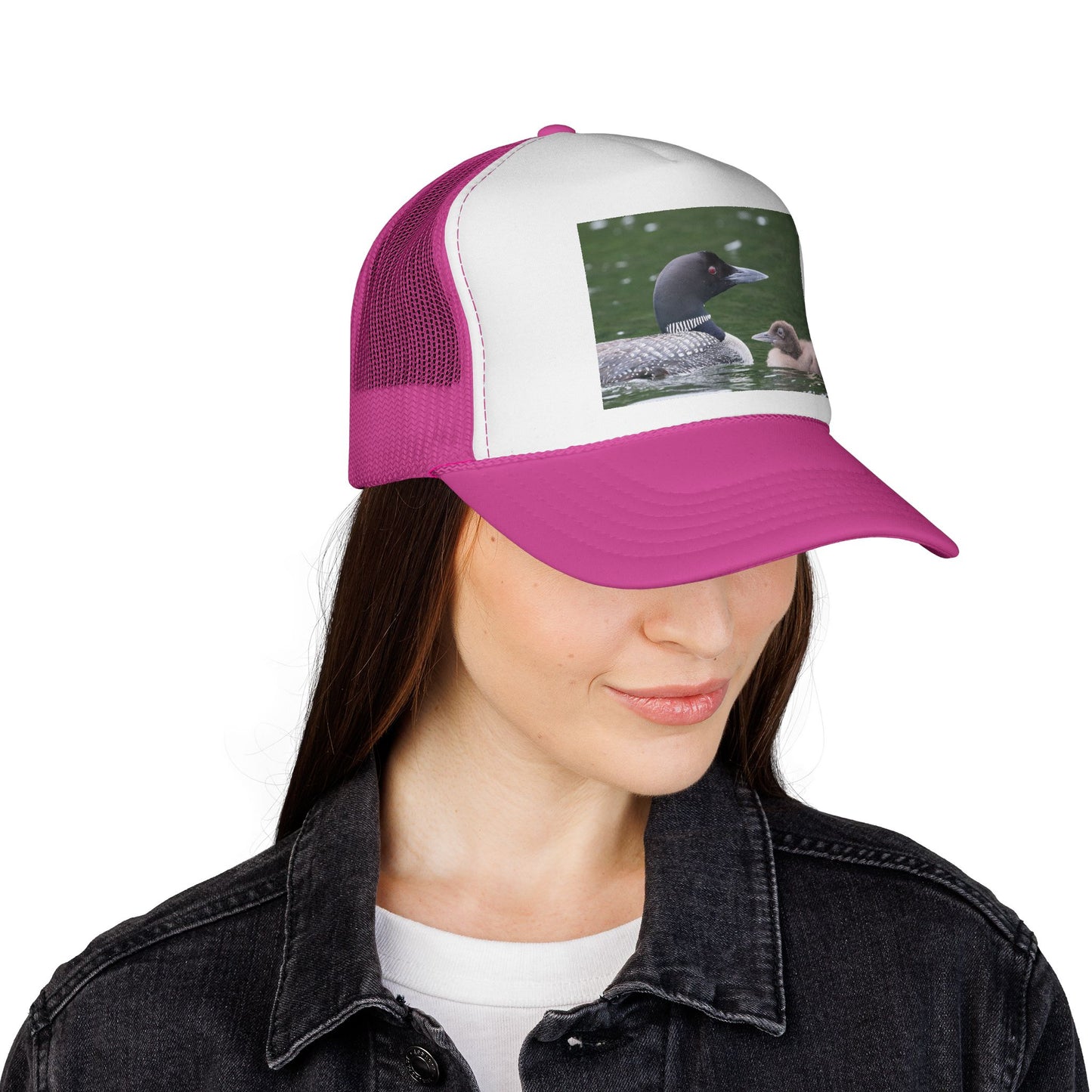 Loon & Chick Trucker Hat — Wildlife Nature Cap for Bird Lovers
