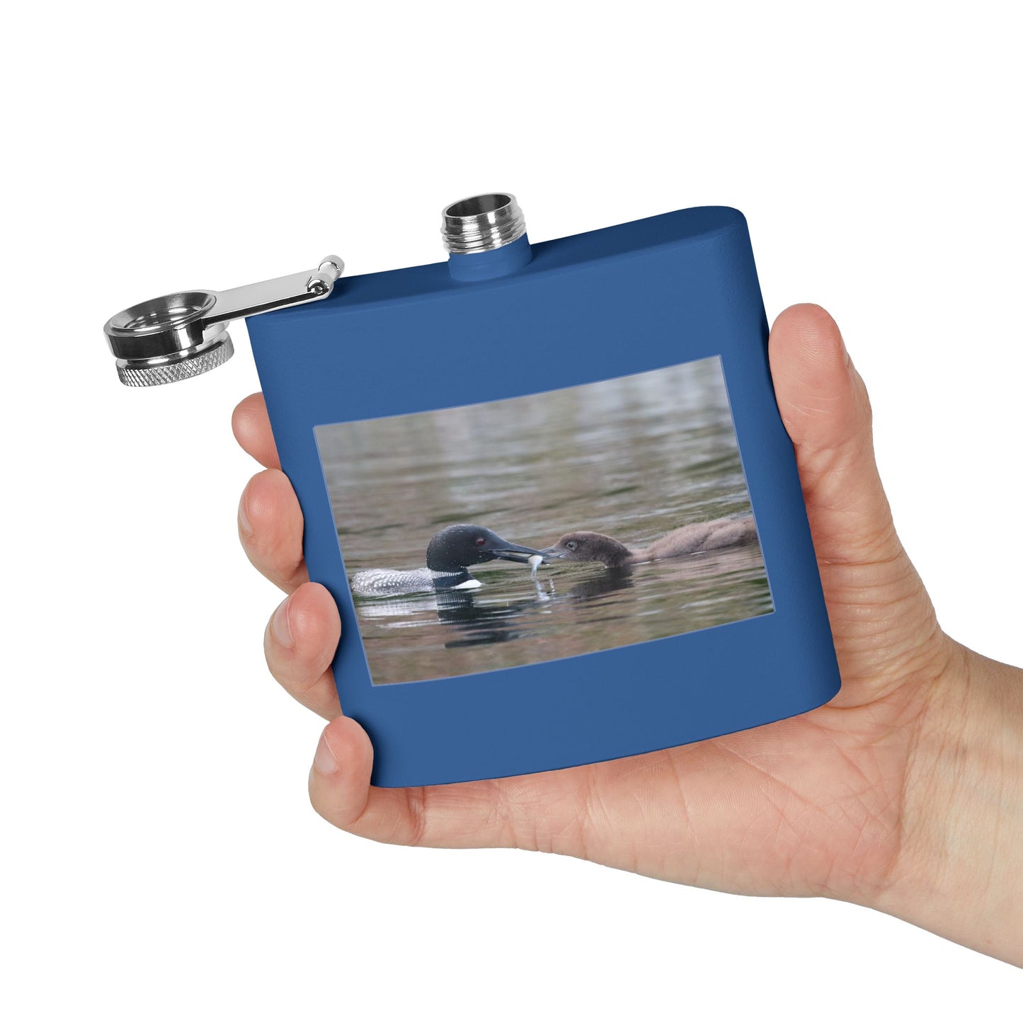 6oz Stainless Steel Flask — Duck Pair Wildlife Photo Hip Flask (Nature Lover Gift)