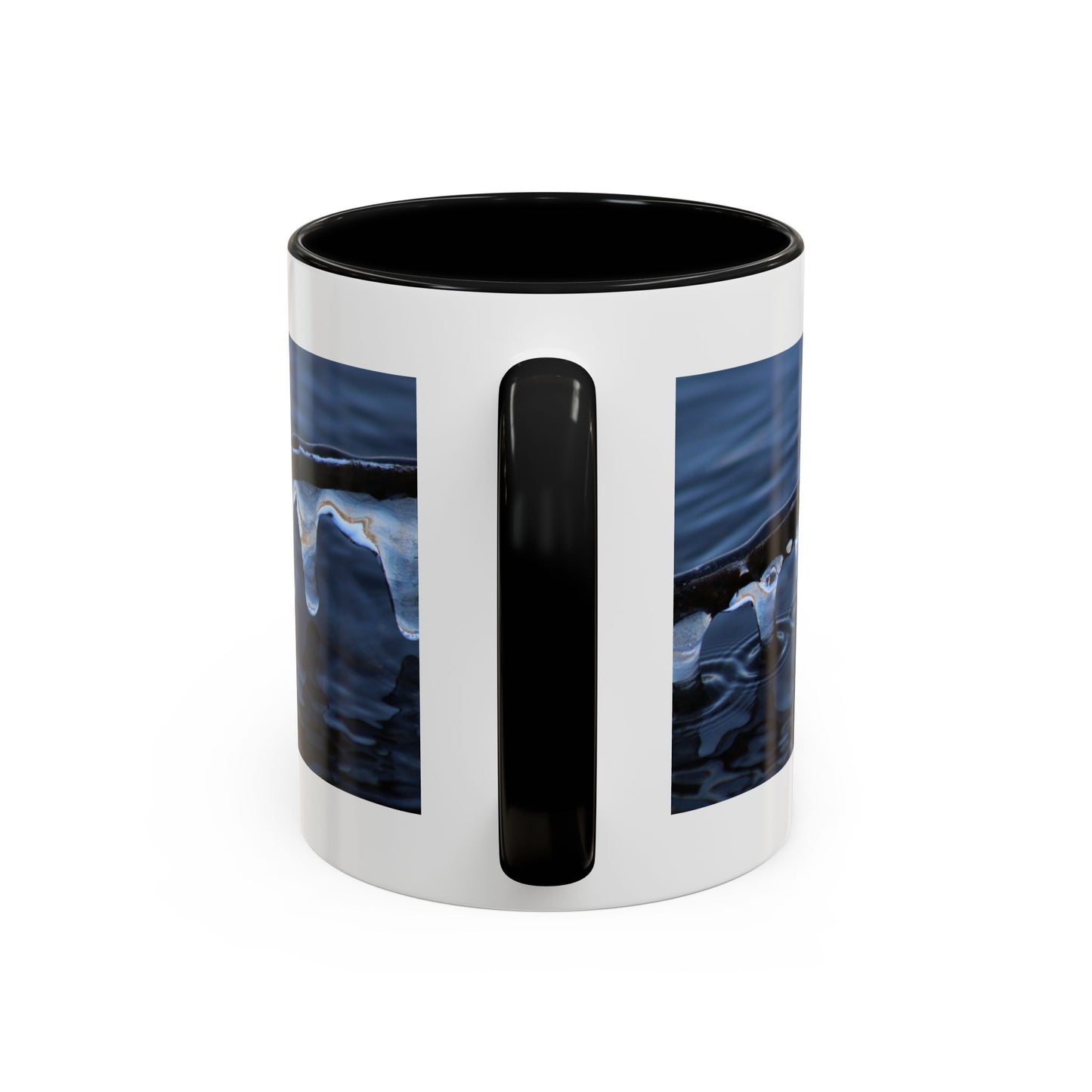 Blue Icicle Wave Accent Coffee Mug — Winter Water Photography 11/15oz
