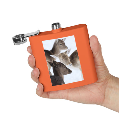 Deer Portrait 6oz Stainless Steel Flask