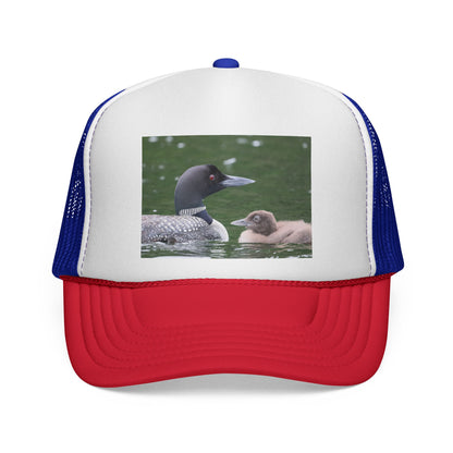 Loon & Chick Trucker Hat — Wildlife Nature Cap for Bird Lovers