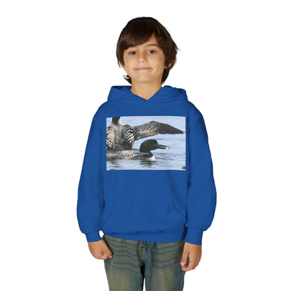 Loon Lake Youth Hoodie — Scenic Common Loon Wildlife Photo