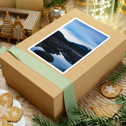 Mountain River Photo Sticker — Scenic Landscape Kiss-Cut Sticker for Laptops & Water Bottles