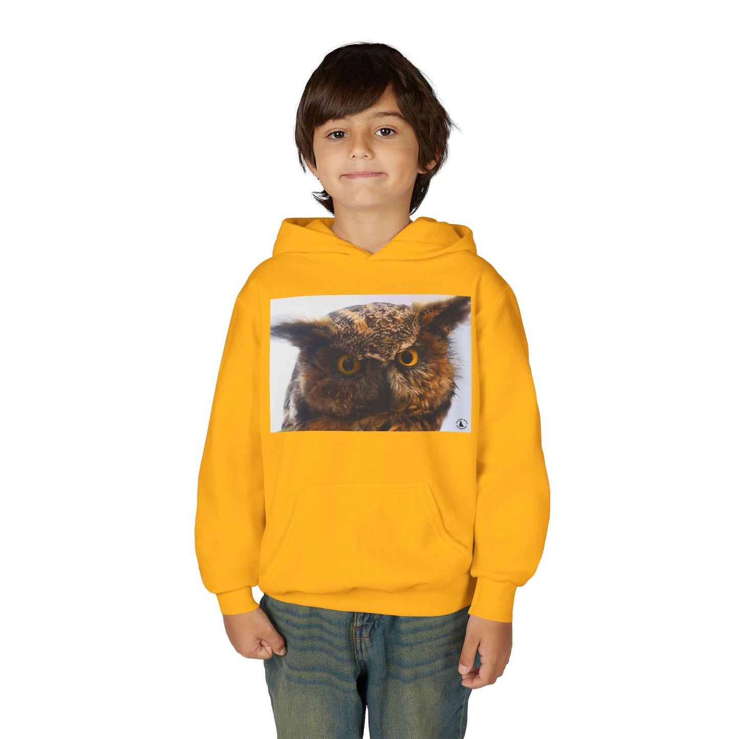 Youth Hoodie with Realistic Owl Art — Cute Kids Animal Pullover