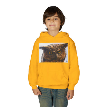 Youth Hoodie with Realistic Owl Art — Cute Kids Animal Pullover