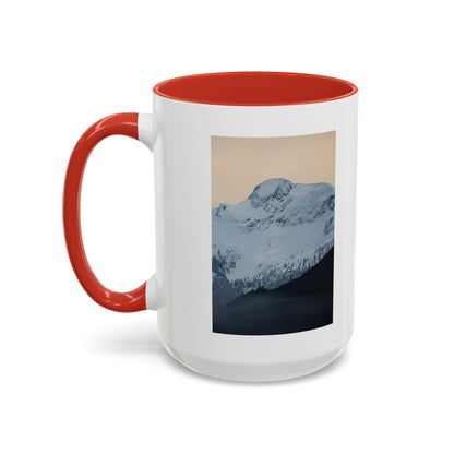 Mountain Sunrise Accent Coffee Mug — Scenic Snow Peak Photo (11/15oz)