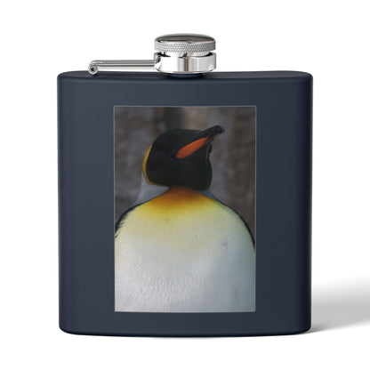 Penguin Portrait Flask — 6oz Stainless Steel Hip Flask