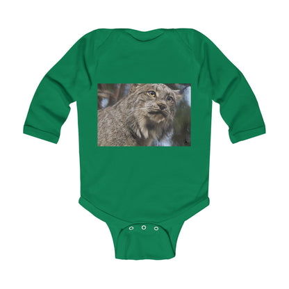 Baby Bodysuit with Pallas Cat Photo – Cute Wild Cat Infant Long Sleeve Onesie