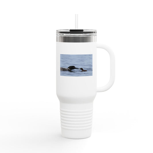 40oz Insulated Travel Mug with Sea Otter Photo – Large Stainless Tumbler for Commuting & Outdoor Adventures