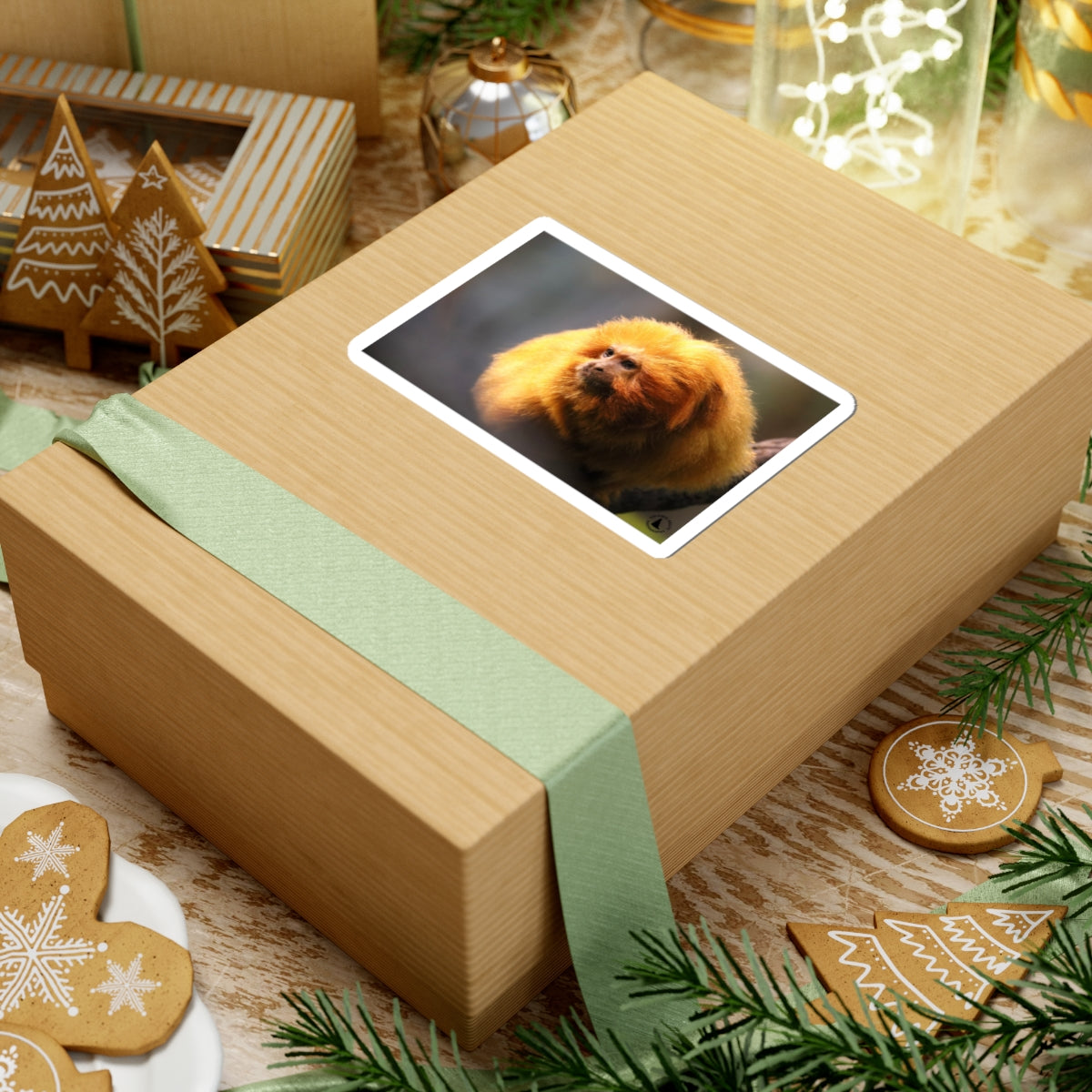 Golden Lion Tamarin Sticker — Cute Exotic Monkey Laptop Decal