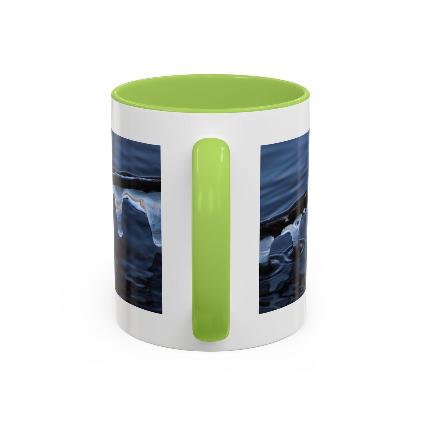 Blue Icicle Wave Accent Coffee Mug — Winter Water Photography 11/15oz