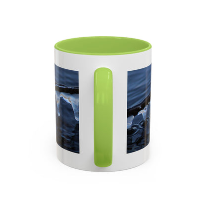 Blue Icicle Wave Accent Coffee Mug — Winter Water Photography 11/15oz