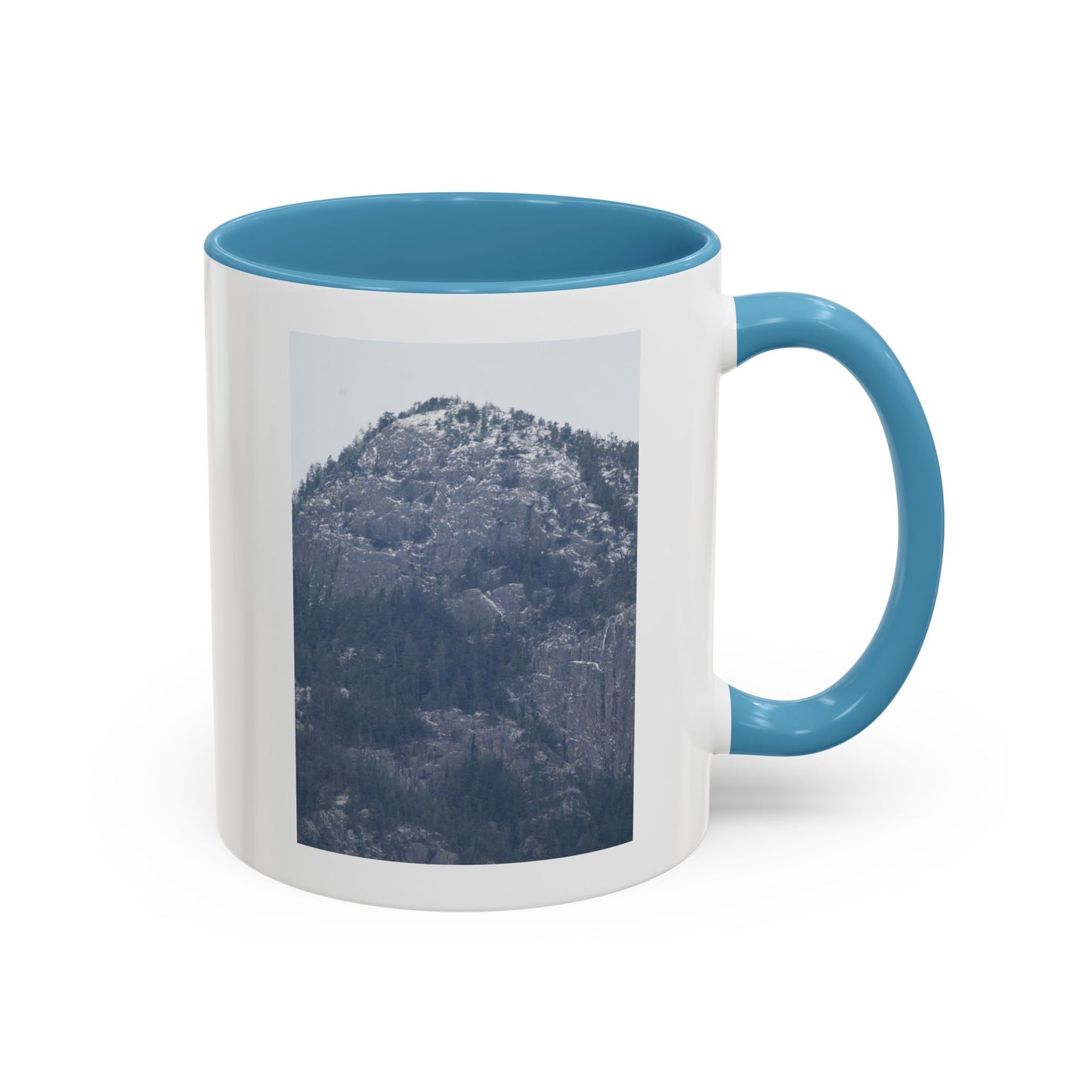 Mountain Peak Accent Coffee Mug – Snowy Forest Photo 11oz/15oz