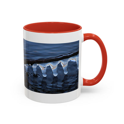 Blue Icicle Wave Accent Coffee Mug — Winter Water Photography 11/15oz