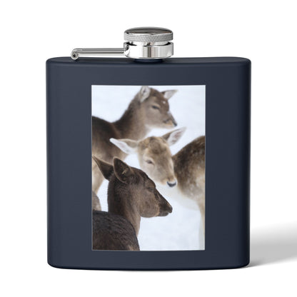Deer Portrait 6oz Stainless Steel Flask
