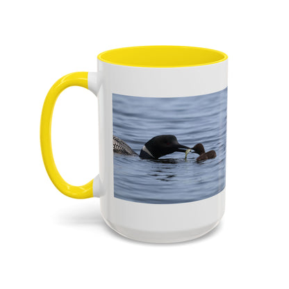Loon Family Accent Coffee Mug — Scenic Lake Bird Photography (11/15oz)