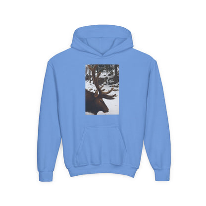 Moose Portrait Hoodie | Youth Hooded Sweatshirt