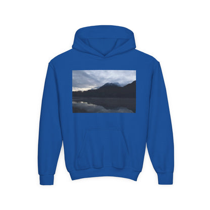 Youth Hoodie with Serene Mountain Lake Photo - Cozy Outdoor Nature Pullover