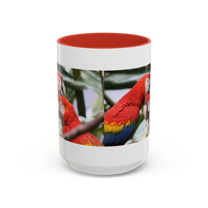 Scarlet Macaw Coffee Mug — Tropical Parrot Accent Mug (11/15oz)