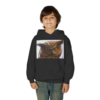 Youth Hoodie with Realistic Owl Art — Cute Kids Animal Pullover