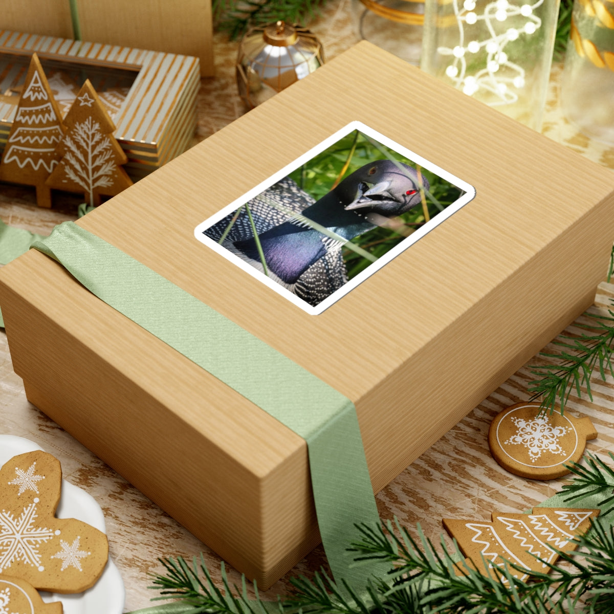 Common Loon Sticker — Realistic Bird Photo Vinyl Kiss-Cut Sticker
