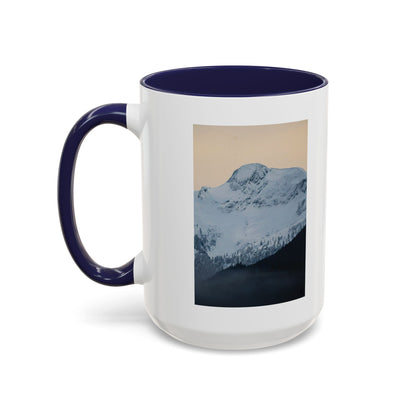Mountain Sunrise Accent Coffee Mug — Scenic Snow Peak Photo (11/15oz)