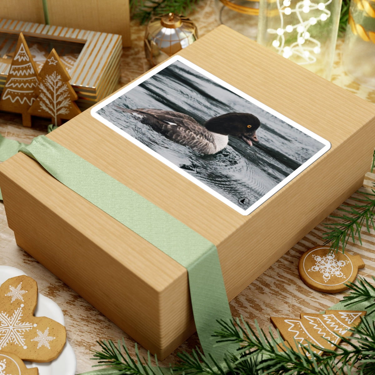 Kiss-Cut Sticker — Realistic Duck on Water Photograph | Waterproof Laptop Decal