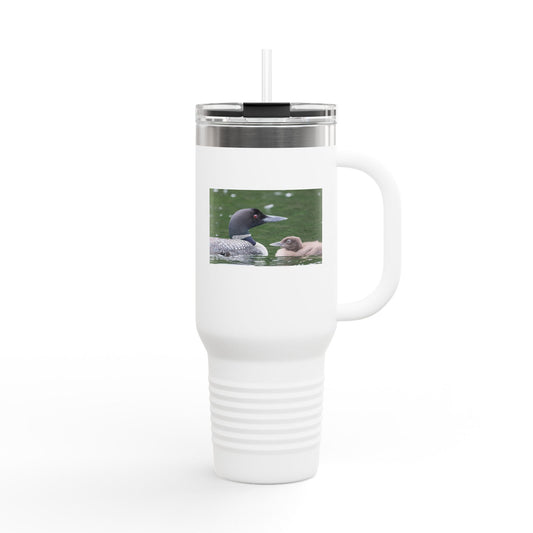 40oz Insulated Travel Mug with Duck and Duckling Photo