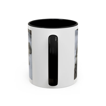 Wolf Pack Coffee Mug – Accent Black Handle 11/15oz, Winter Wildlife Photo