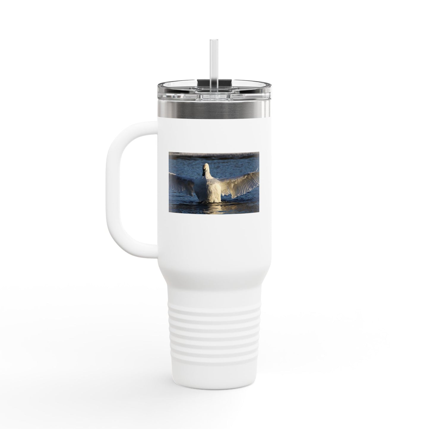 40oz Insulated Travel Mug with Seagull Photo – Large Stainless Steel Tumbler for Beach, Outdoor & Commuting