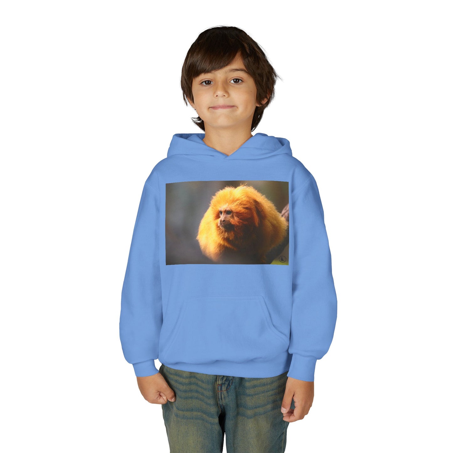 Golden Lion Tamarin Youth Hoodie — Cute Monkey Photo Sweatshirt for Kids