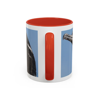 Cormorant Accent Coffee Mug — Blue Bird Portrait Ceramic Tea Cup (11/15oz)