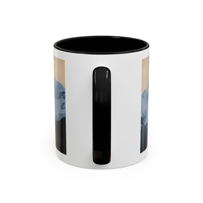 Mountain Sunrise Accent Coffee Mug — Scenic Snow Peak Photo (11/15oz)