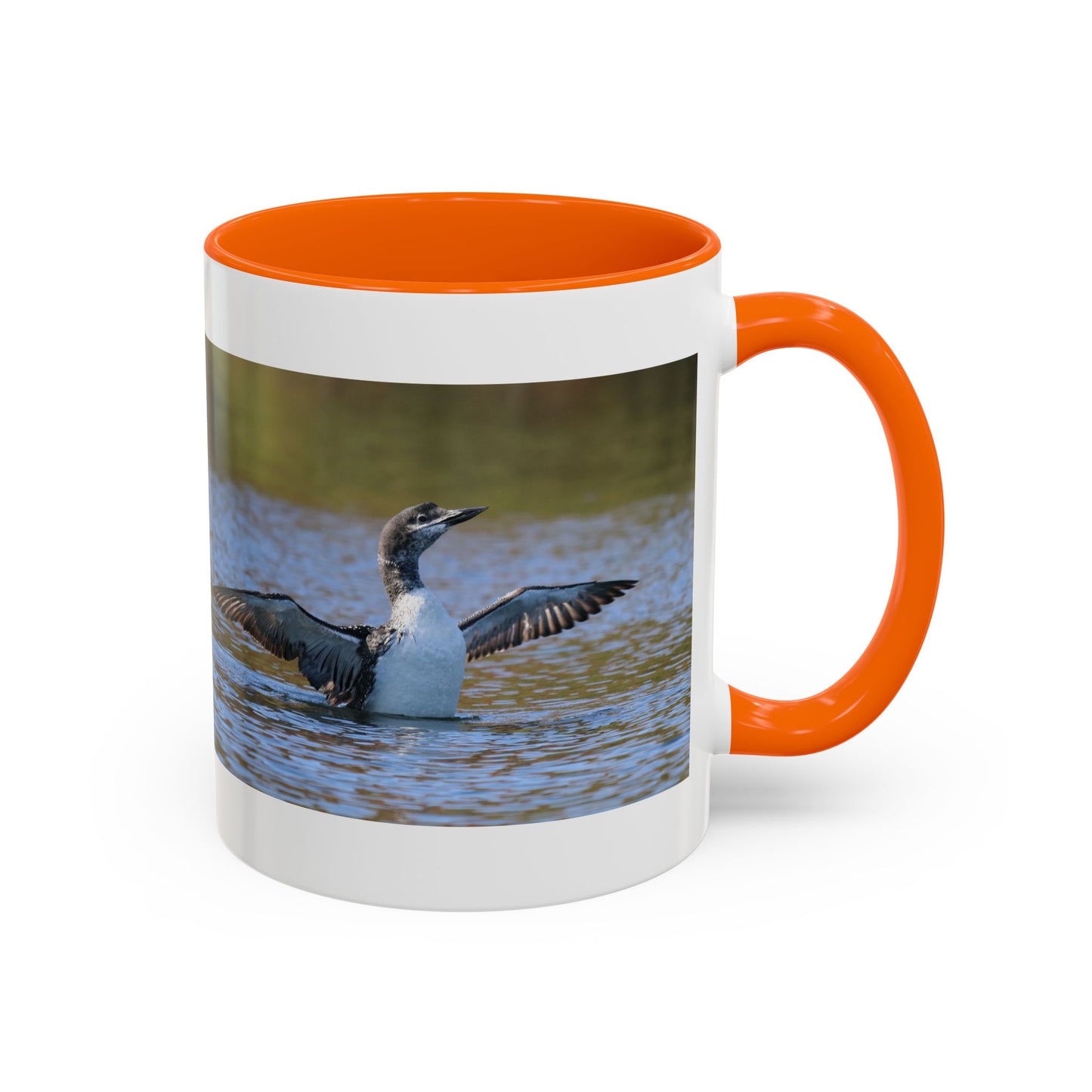 Loons in Flight Accent Coffee Mug — Wildlife Bird Photography Drinkware