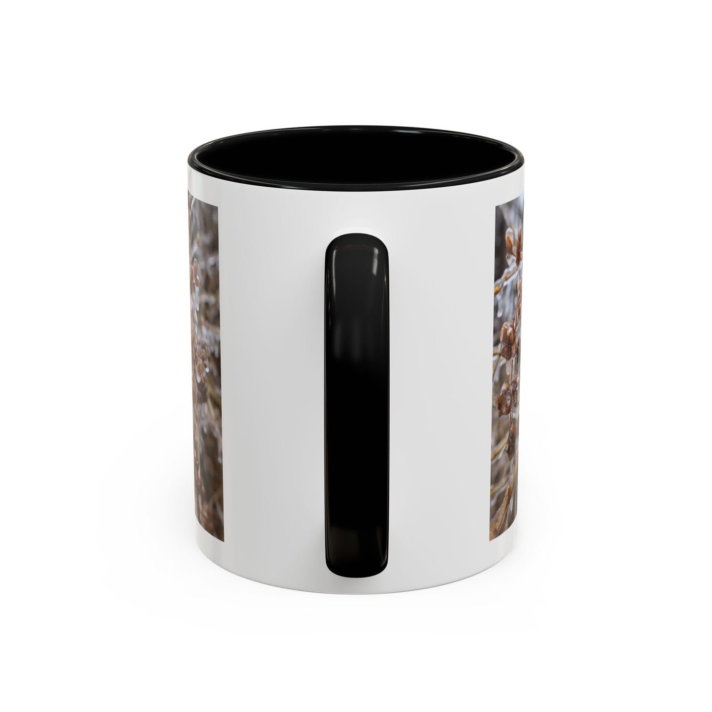 Ice-Coated Berries Accent Coffee Mug (11/15 oz) — Winter Nature Photo