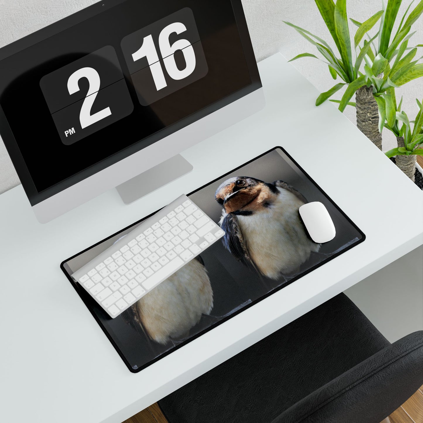 Barn Swallow Desk Mat — Large Bird Photography Mouse Pad for Home Office