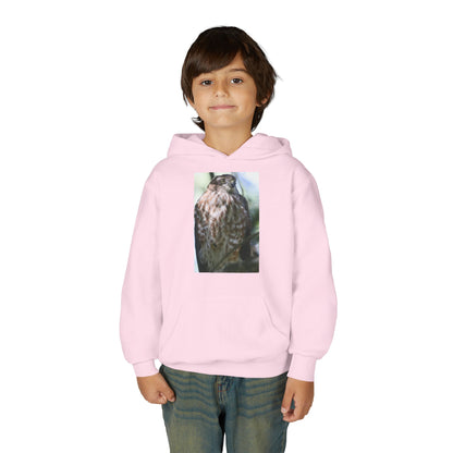 Youth Owl Hoodie – Photoreal Hawk Owl Print Kids' Hooded Sweatshirt