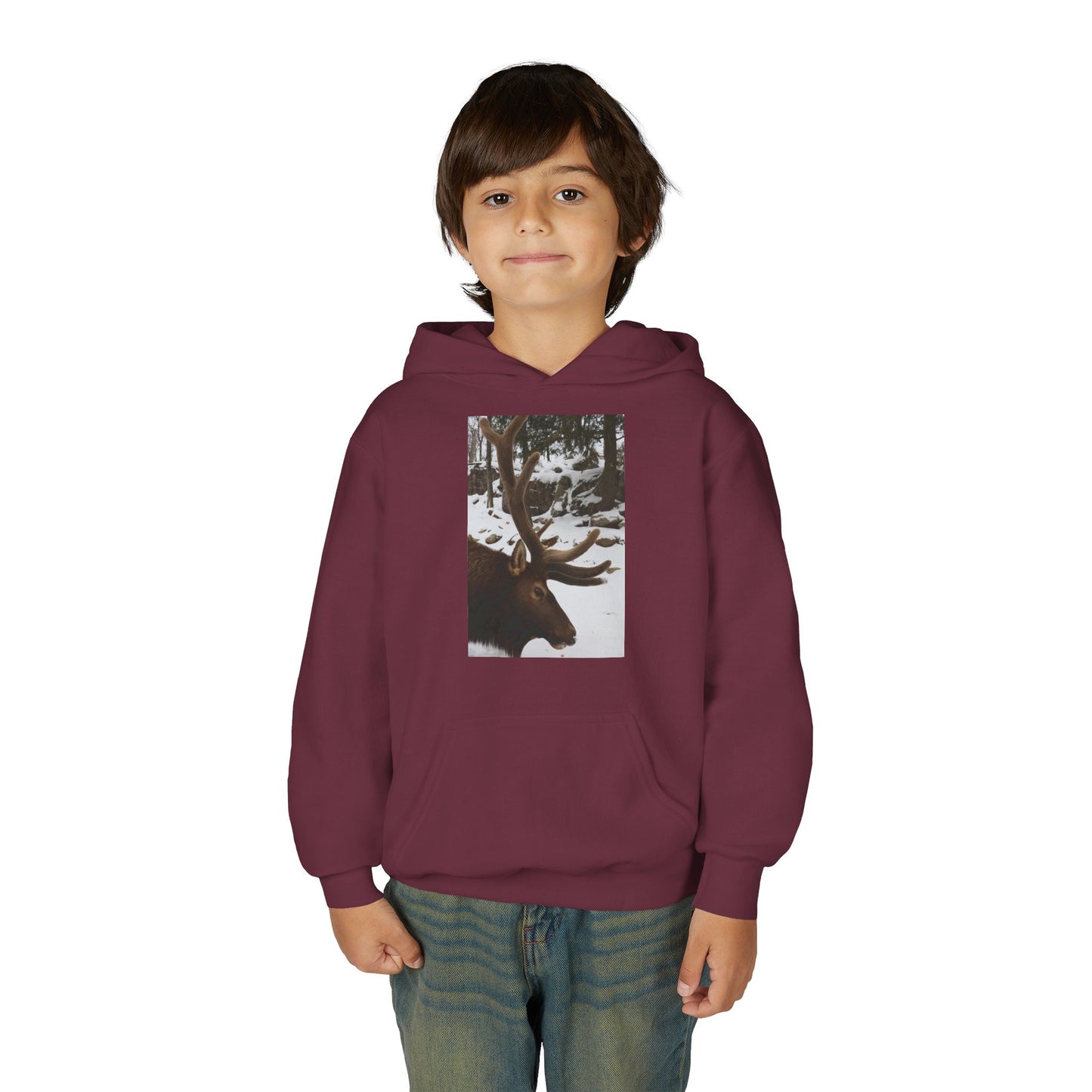 Moose Portrait Hoodie | Youth Hooded Sweatshirt