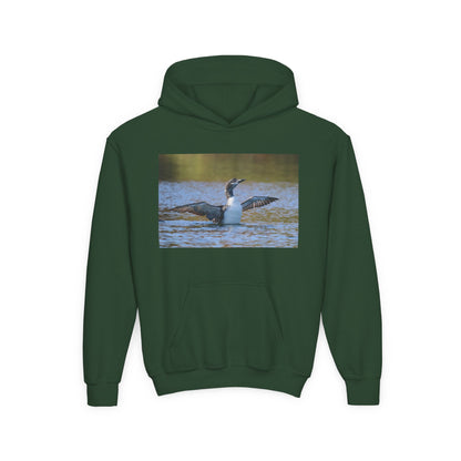 Youth Hoodie with Loon Photo – Nature Birdwatching Pullover
