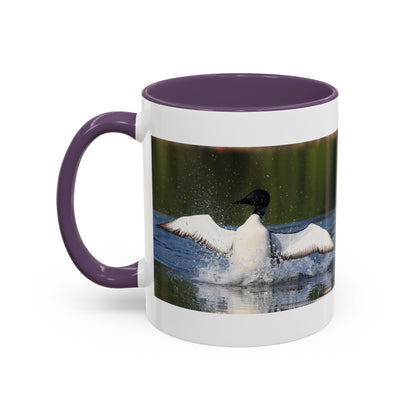 Loons Taking Off Accent Coffee Mug — Wildlife Nature Bird Lover Gift
