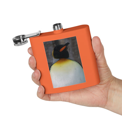 Penguin Portrait Flask — 6oz Stainless Steel Hip Flask