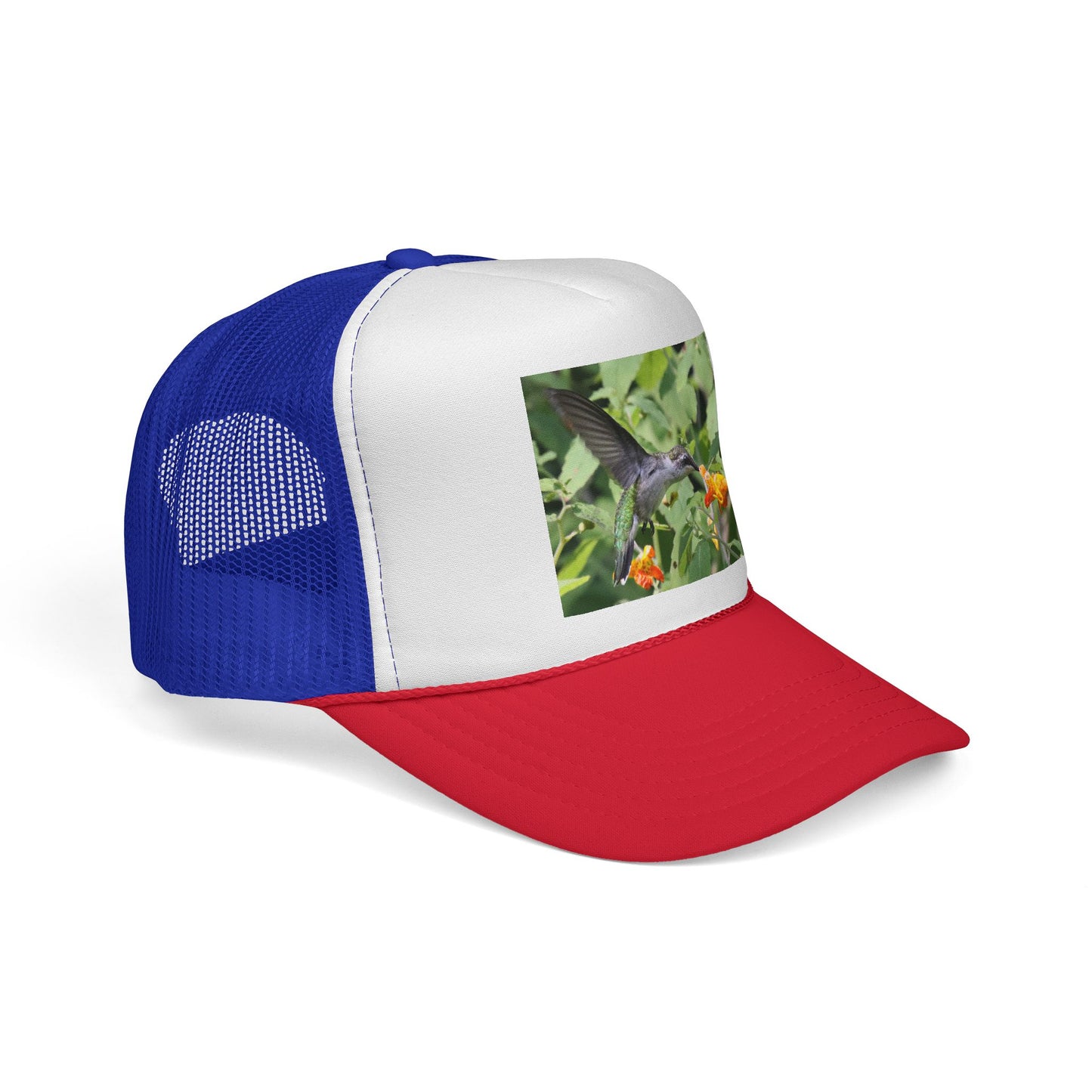 Hummingbird Photo Trucker Cap — Nature Wildlife Mesh Hat