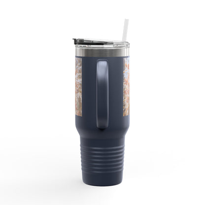 40oz Insulated Travel Mug with Frosted Branch Photo – Large Stainless Steel Tumbler