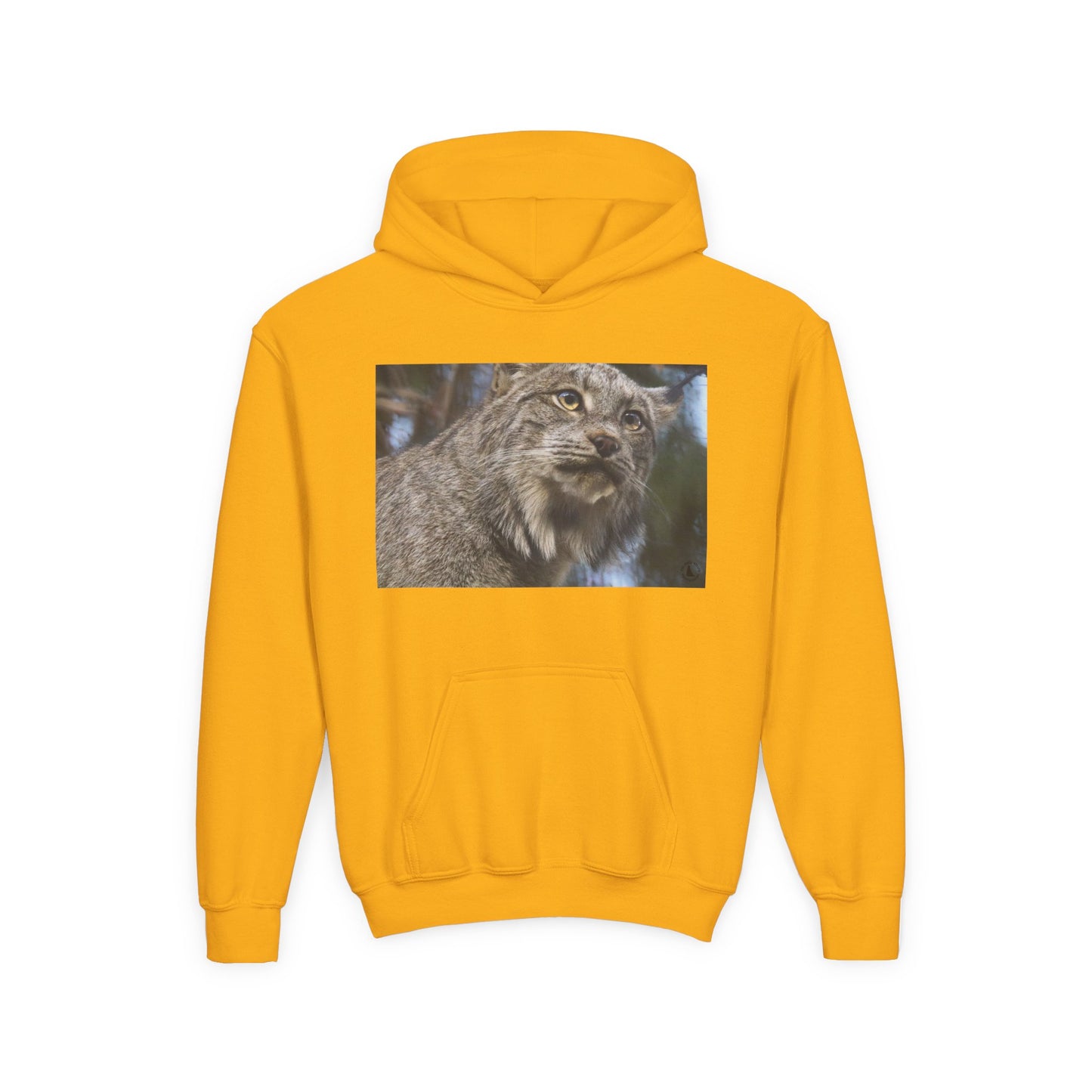 Youth Lynx Hoodie – Realistic Wildcat Photo Pullover for Kids