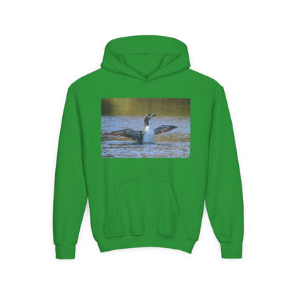 Youth Hoodie with Loon Photo – Nature Birdwatching Pullover