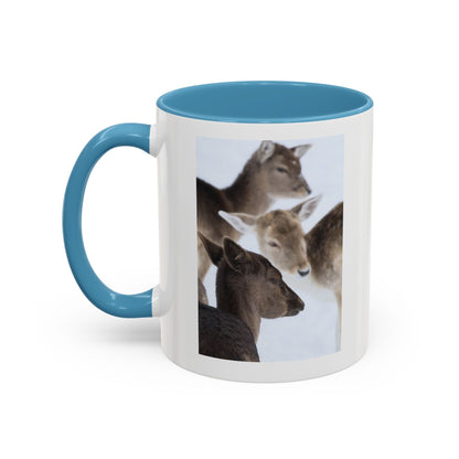 Deer Herd Accent Coffee Mug — Wildlife Photo Ceramic Mug (11/15oz)